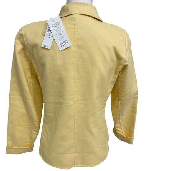 Eileen Fisher Double Breasted Jacket With Pockets Light Yellow Size PS NWT - Picture 4 of 8